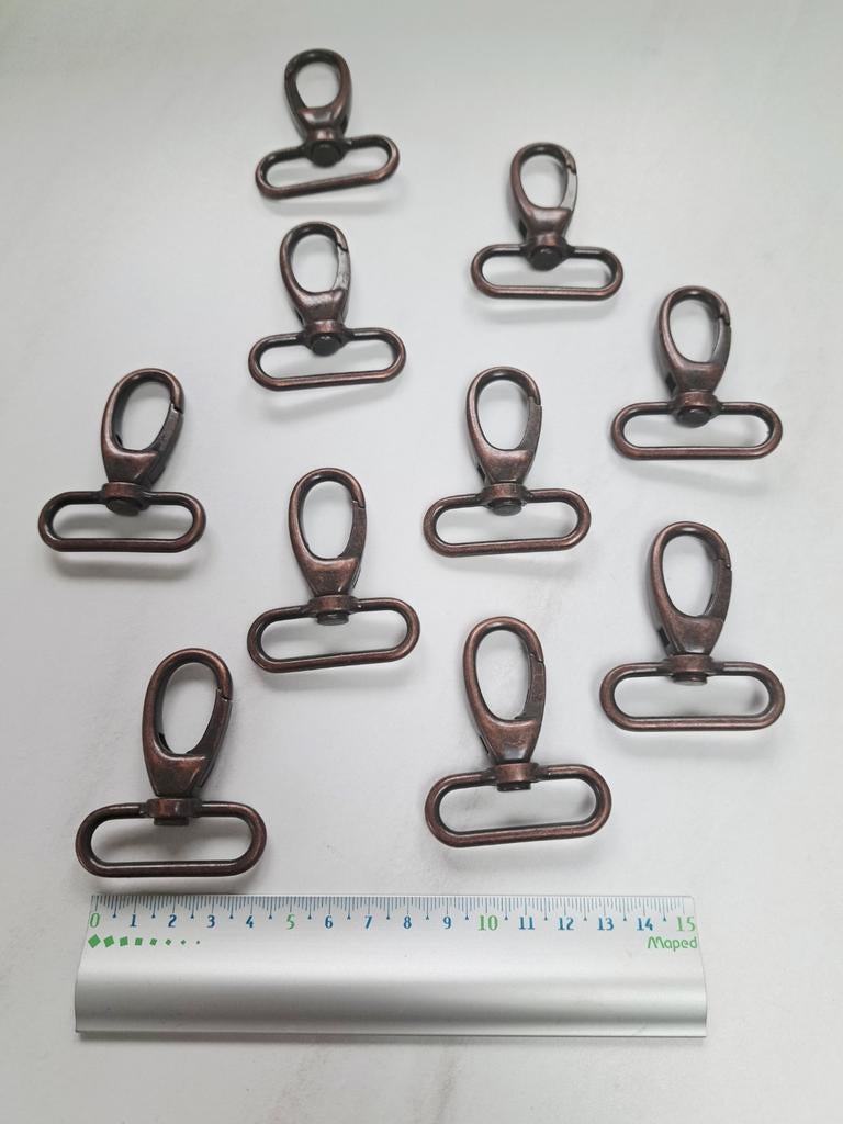 10 musketons brons 35 mm om bv tassen te maken, Ophalen of Verzenden