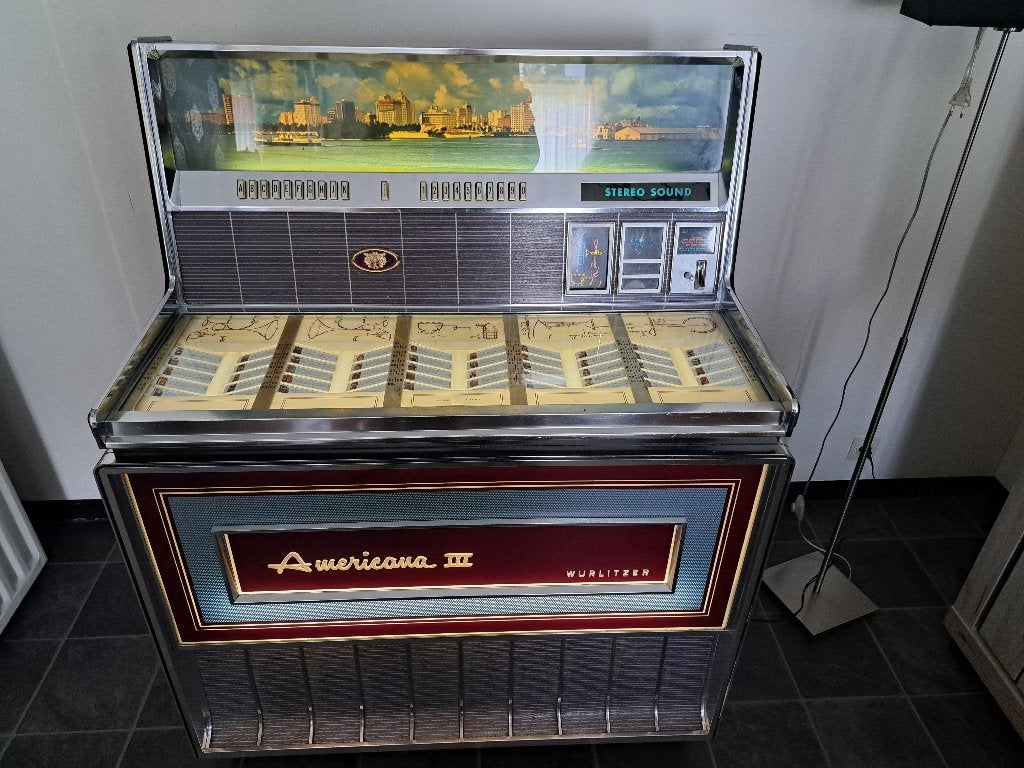 Jukebox Wurlitzer Americana III, Verzamelen, Automaten | Jukeboxen, Ophalen, Gebruikt, 1960 tot 1970, Wurlitzer