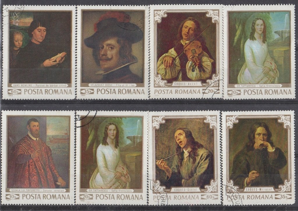 Roemenië - Schilderijen, Postzegels en Munten, Postzegels | Europa | Overig, Ophalen of Verzenden, Gestempeld