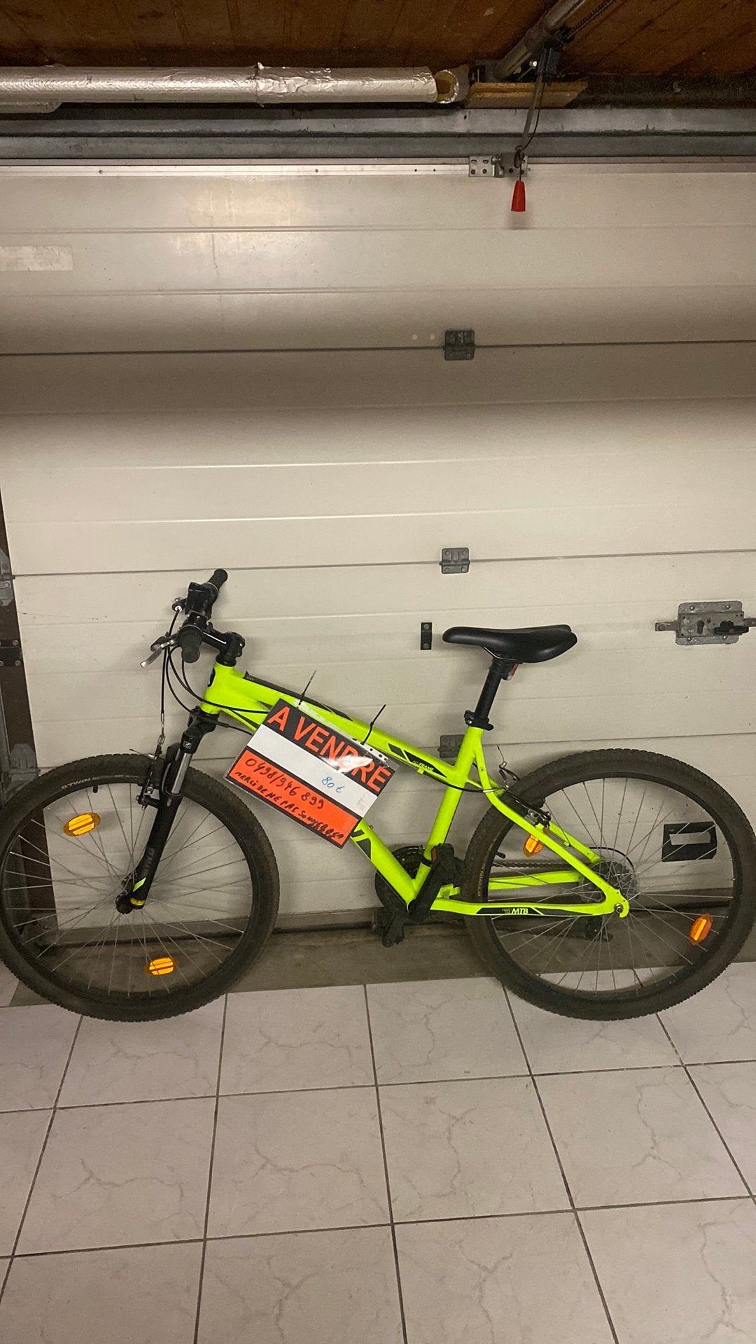 Vélo RockRider 340, vert - jaune fluo, Vélos & Vélomoteurs, Vélos | VTT & Mountainbikes, Autres marques, Comme neuf, Enlèvement