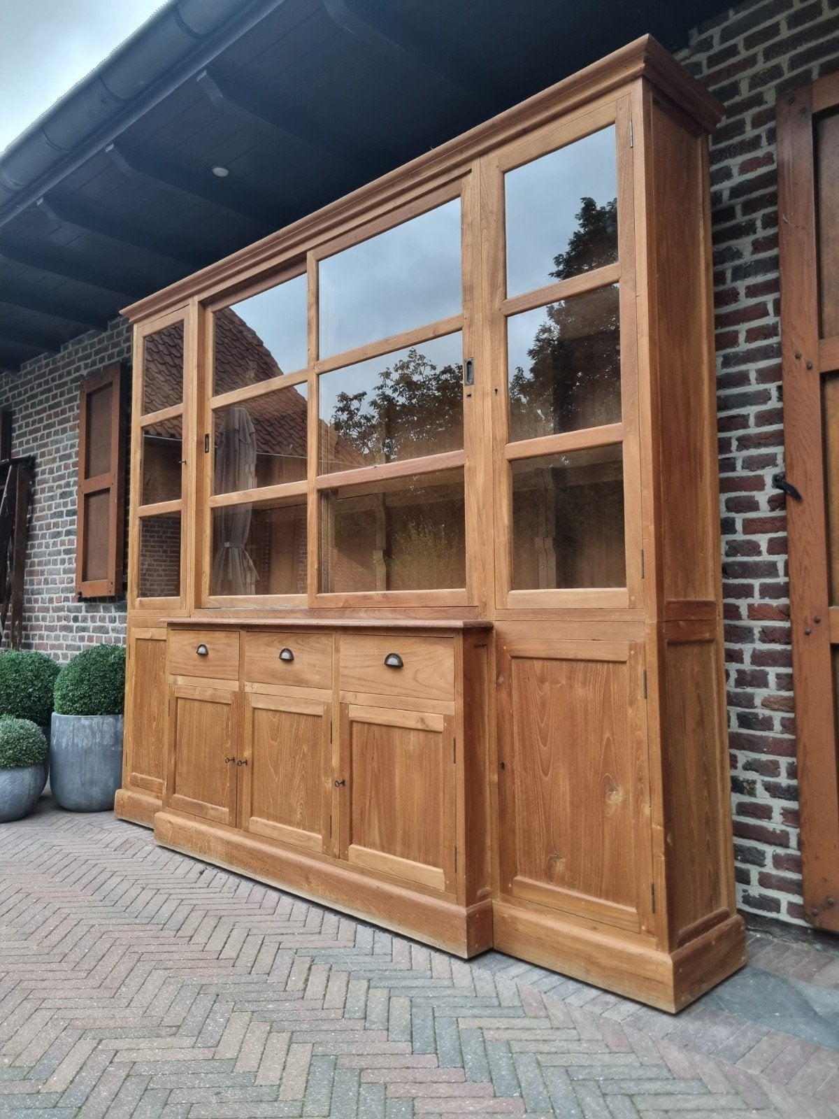 teak buffetkast/vitrinekast art:180/26.1, Ophalen, 200 cm of meer, ., 200 cm of meer