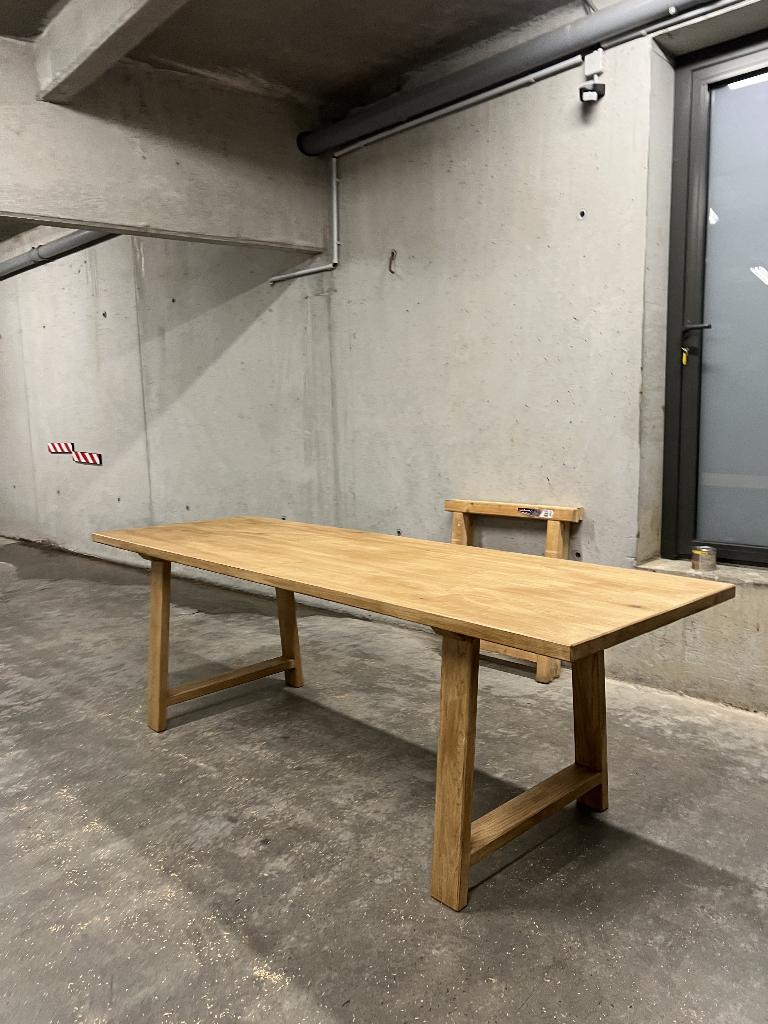 Prachtige handgemaakte eiken tafel, Neuf, Enlèvement, 50 à 100 cm, Chêne