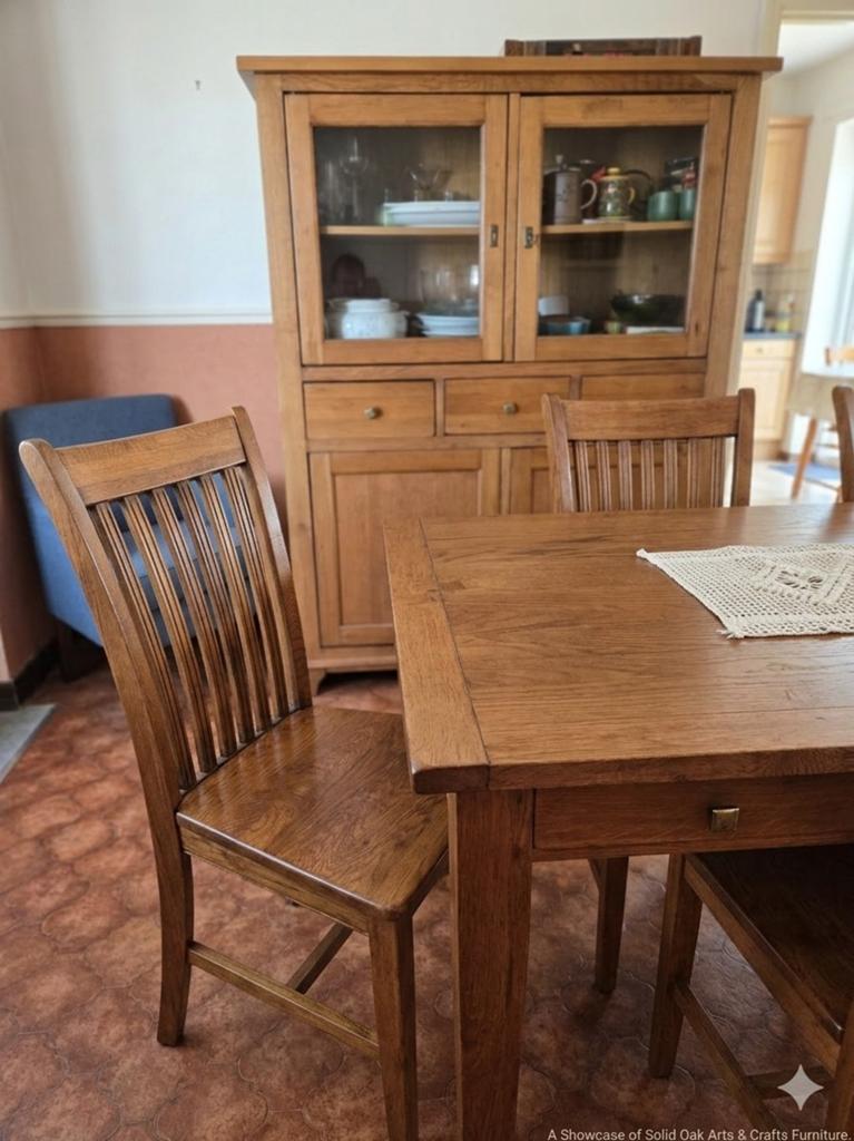 Ensemble en chêne massif de haute qualité : table à manger +, Enlèvement