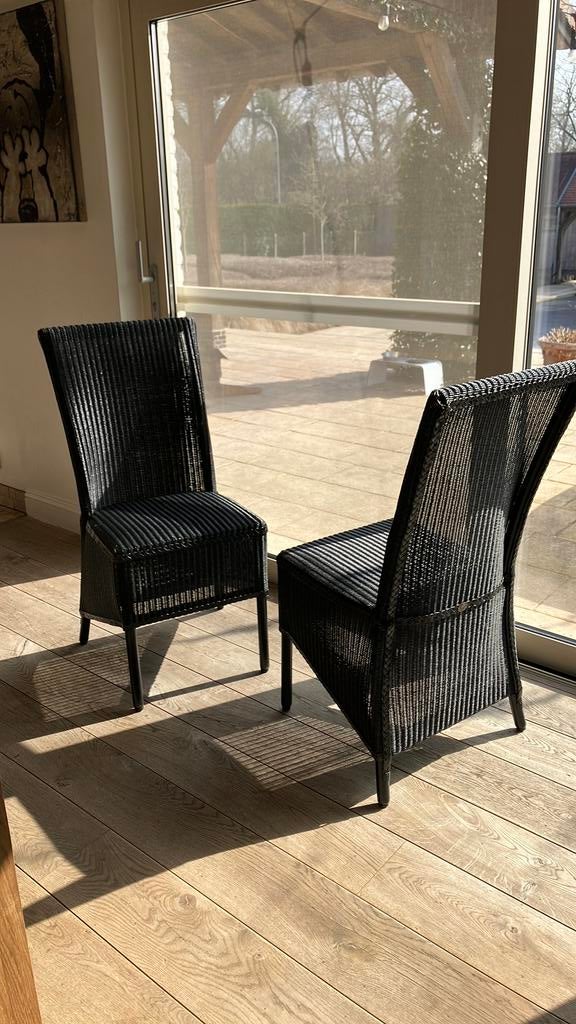 10 Chaises Lloyd Loom de Spalding XX, Maison & Meubles, Enlèvement, Comme neuf, Noir