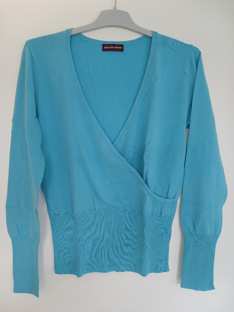 Pull cache-coeur turquoise Renatto Bene (taille M/L), Enlèvement, Comme neuf