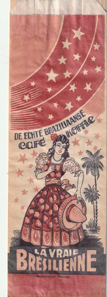 oud papier koffie zak La vraie Bresilienne Izegem, Verzamelen, Ophalen of Verzenden, Zo goed als nieuw, Verpakking