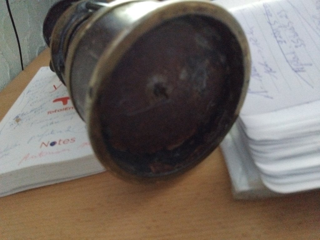 ancienne lampe de mineur, Enlèvement