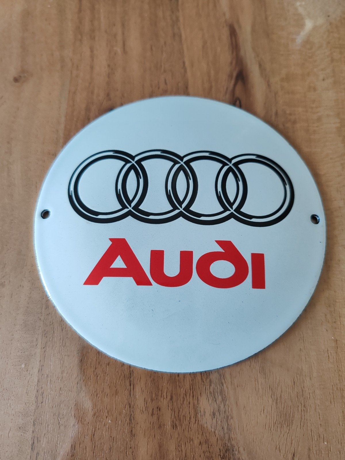 Audi emaille plaat, Verzamelen, Ophalen of Verzenden, Zo goed als nieuw, Auto's