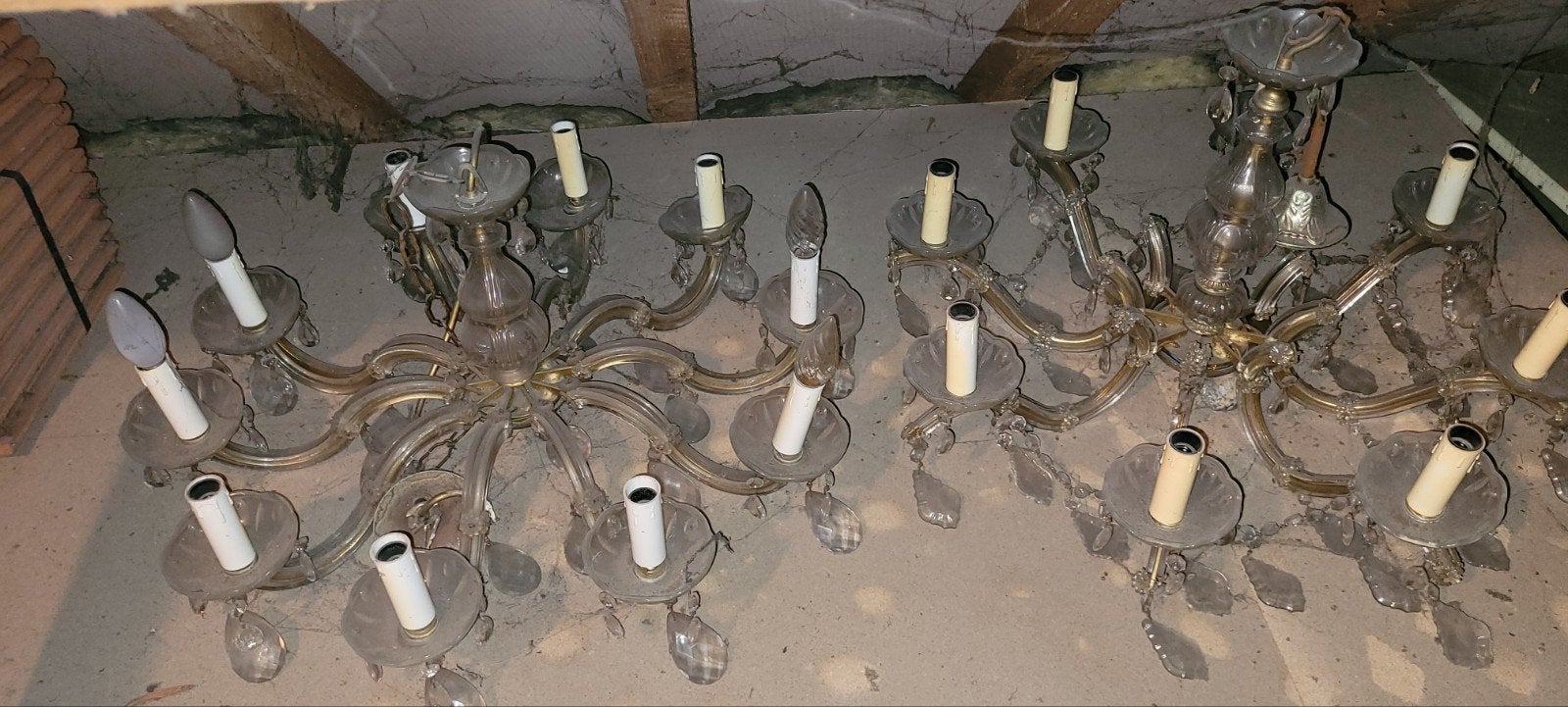 Antieke kroonluchters 2 stuks, Huis en Inrichting, Lampen | Kroonluchters, Ophalen