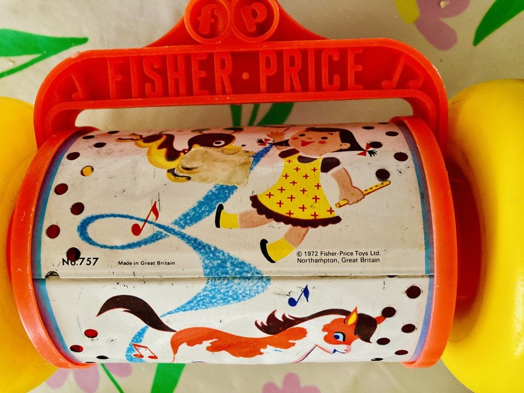 Fischer-Price musicalroller uit 1972, Ophalen, Gebruikt, Duw- of Trekspeelgoed
