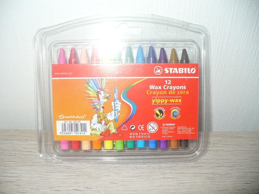 Nieuw!! Stabilo 12 Wax Crayons, Enlèvement ou Envoi, Neuf, Crayon ou Feutre