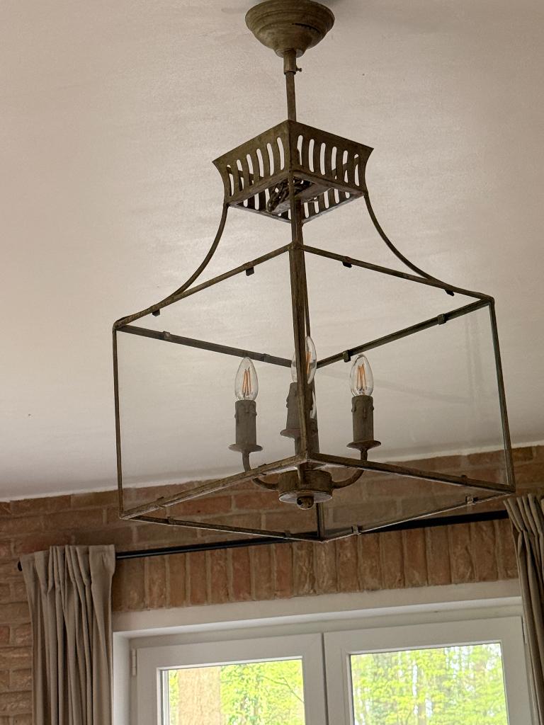 Suspension luminaire- lustre vintage 4 ampoules, Ophalen, Zo goed als nieuw