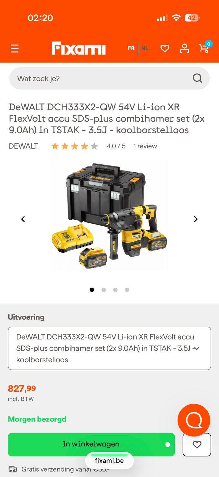DEWALT DCH333X2 FLEXVOLT 54V + 2 BATTERIES 9Ah, Bricolage & Construction, Enlèvement ou Envoi, Comme neuf