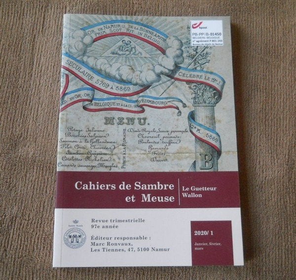 Cahiers de Sambre et Meuse 2020 / 1 - Namur franc-maçonnerie, Enlèvement ou Envoi, Utilisé