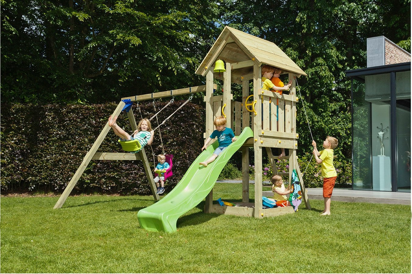 Aire de jeux avec tour, toboggan et balançoire, Enlèvement ou Envoi, Neuf