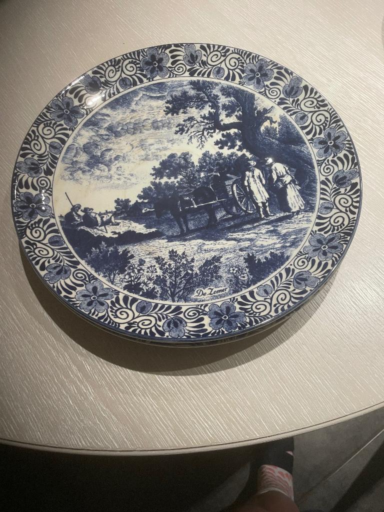 Delfs bord de zomer, Antiek en Kunst, Ophalen