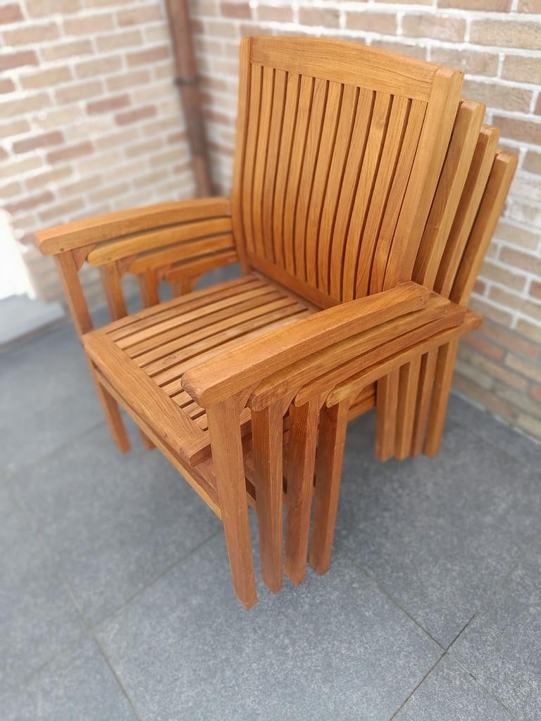 Tuinmeubelen teak, Jardin & Terrasse, Chaises de jardin, Enlèvement, Empilable