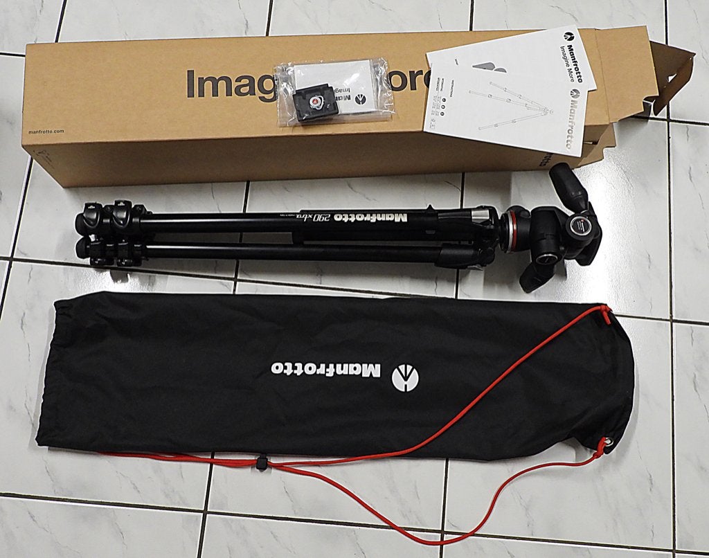 Trépied photo Manfrotto 290 Xtra 3-way complet dansemballage, Enlèvement ou Envoi, 150 à 175 cm, Comme neuf, Pieds flexibles
