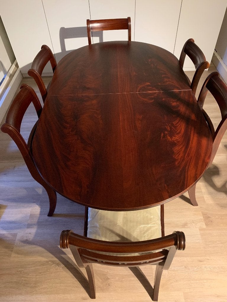Tafel en stoelen, Ophalen, Mahoniehout