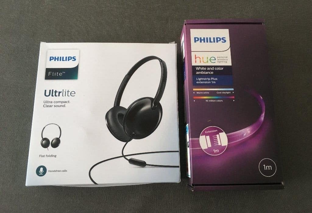 Philips-hoofdtelefoon + lichtstrip Pus, Ophalen of Verzenden, Nieuw