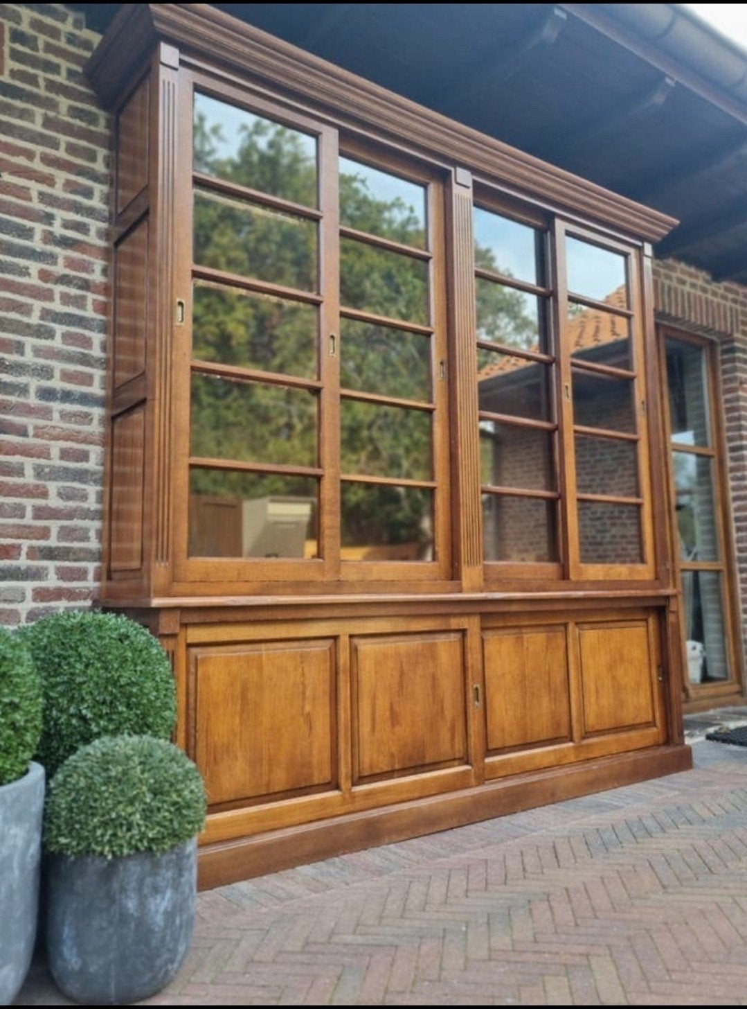 eiken buffetkast/vitrinekast flamant ART:, Huis en Inrichting, Ophalen, ., Eikenhout, Zo goed als nieuw