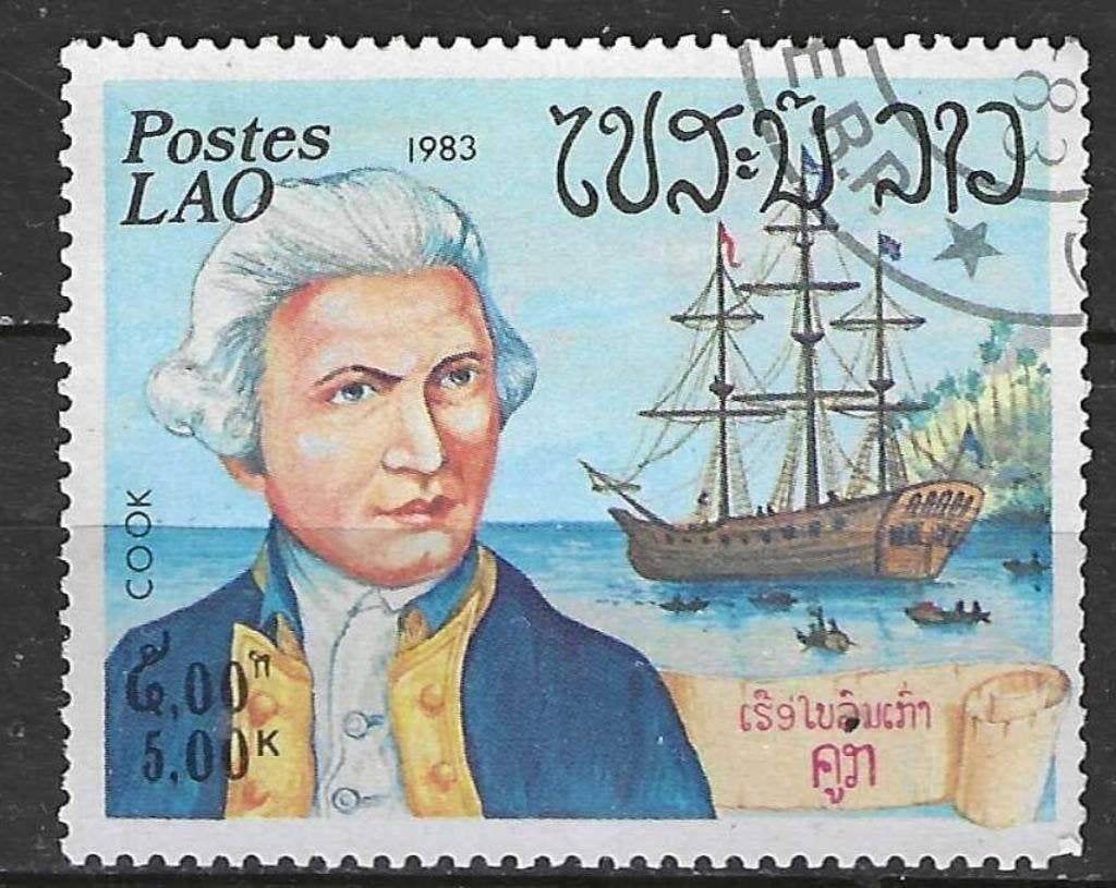Laos 1983 - Yvert 503 - James Cook (ST), Postzegels en Munten, Postzegels | Azië, Gestempeld, Verzenden