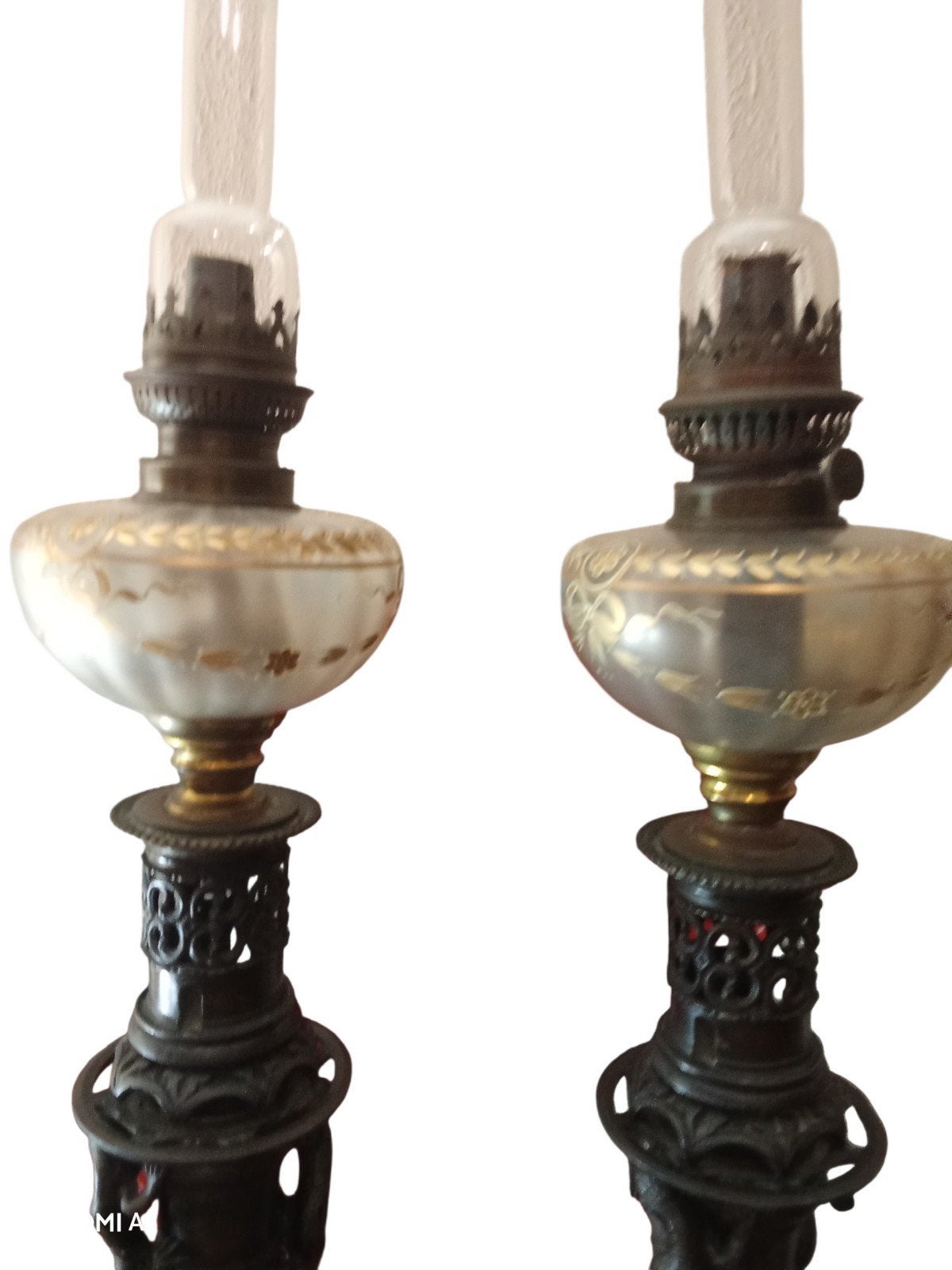 paire de lampe a pétrole Napoléon III, Antiquités & Art, Enlèvement ou Envoi