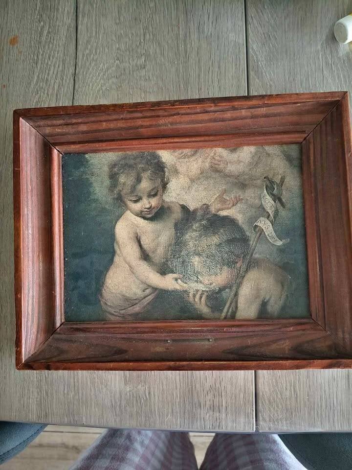 Peinture Les Enfants à la Coquille, Portrait ou Personnes, Enlèvement, Signé, Peinture à l'huile