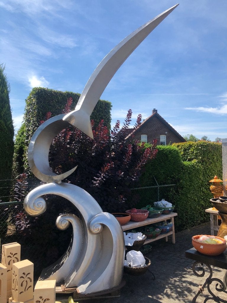 425 cm Gigantisch kunstwerk beeld rvs tuinbeeld Vogel Meeuw, Ophalen, Gebruikt, Metaal, Dierenbeeld