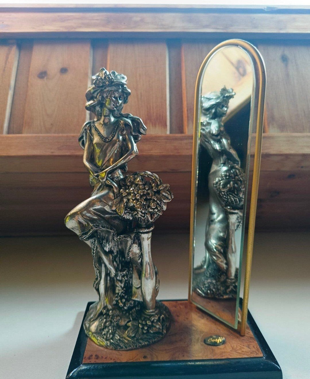 Vintage Italiaanse Kaptafel Spiegel – Hollywood Regency Stij, Enlèvement ou Envoi, Vintage