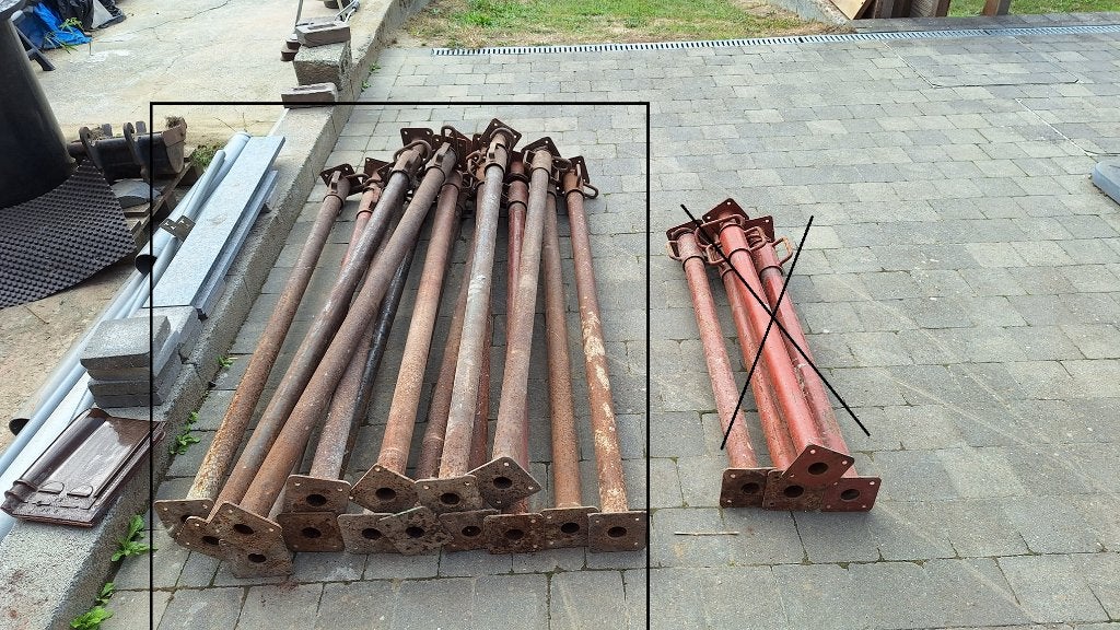 Schoren 15 stuks 160-290cm, Doe-het-zelf en Bouw, Steigers, Ophalen, Gebruikt, Overige typen, 2 tot 5 meter