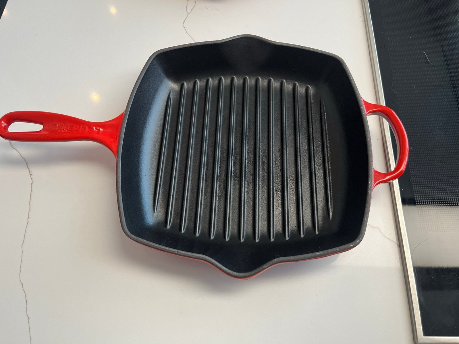 Le Creuset Grillit 26cm - Kersenrood Geëmailleerd gietijzer, Gietijzer, Geschikt voor inductie, Overige typen, Le Creuset