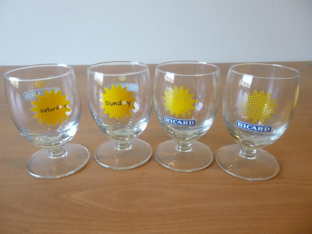 ricard setje met 4 glazen, Ophalen of Verzenden, Zo goed als nieuw