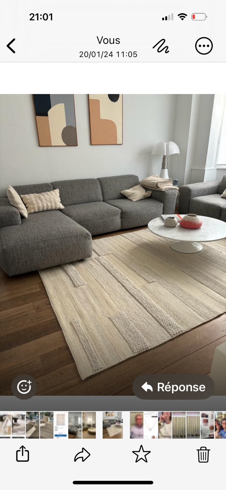 Tapis crème laine Ikea bronden, Maison & Meubles, 150 à 200 cm, Enlèvement, Utilisé, Scandinave