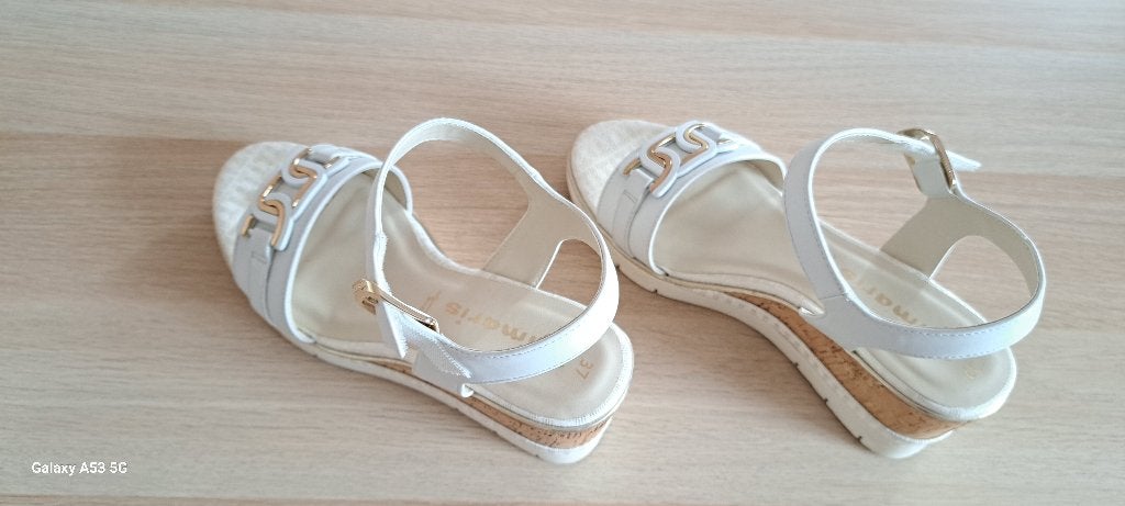 Chaussures d'été blanches pointure 37, Tamaris, Comme neuf, Enlèvement, Blanc