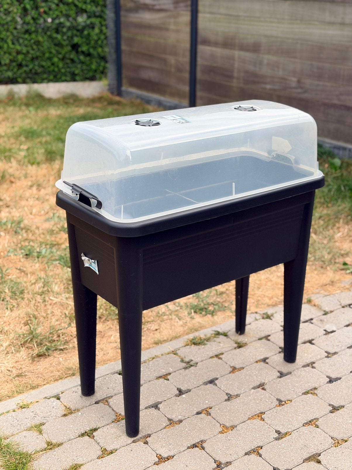 Kweektafel op poten met kweekkap mini kas / Moestuinbak Elho, Ophalen, Zo goed als nieuw, Kweektafel