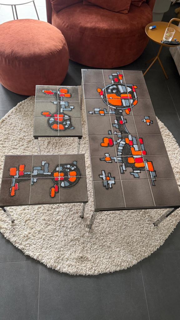 Adri Belarti vintage koffietafeltjes, Ophalen, Zo goed als nieuw, Vintage