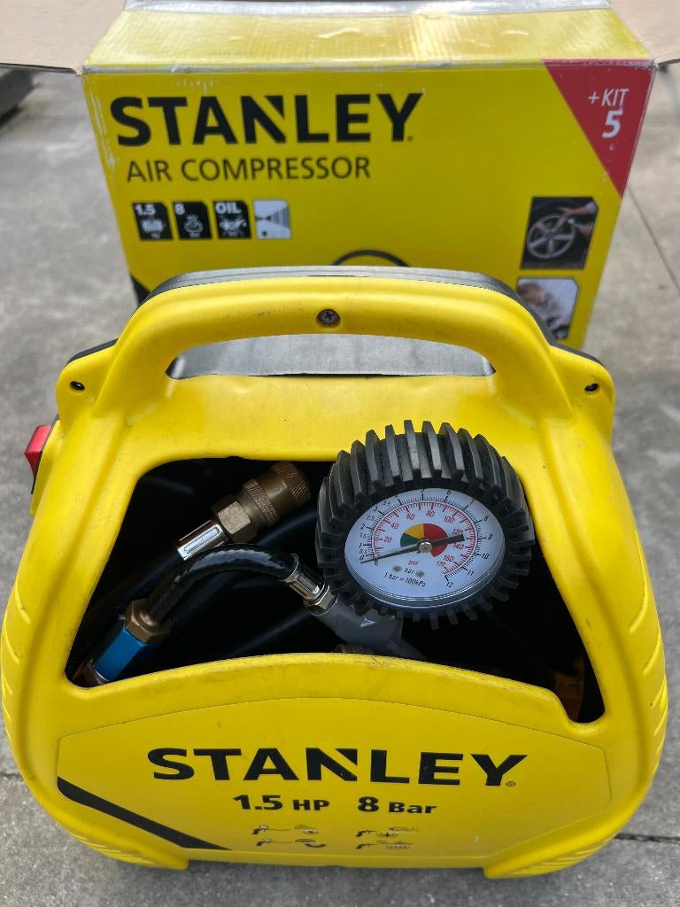 Compressor Stanley, Doe-het-zelf en Bouw, Compressors, Ophalen of Verzenden, Zo goed als nieuw, 6 tot 10 bar, Olievrij
