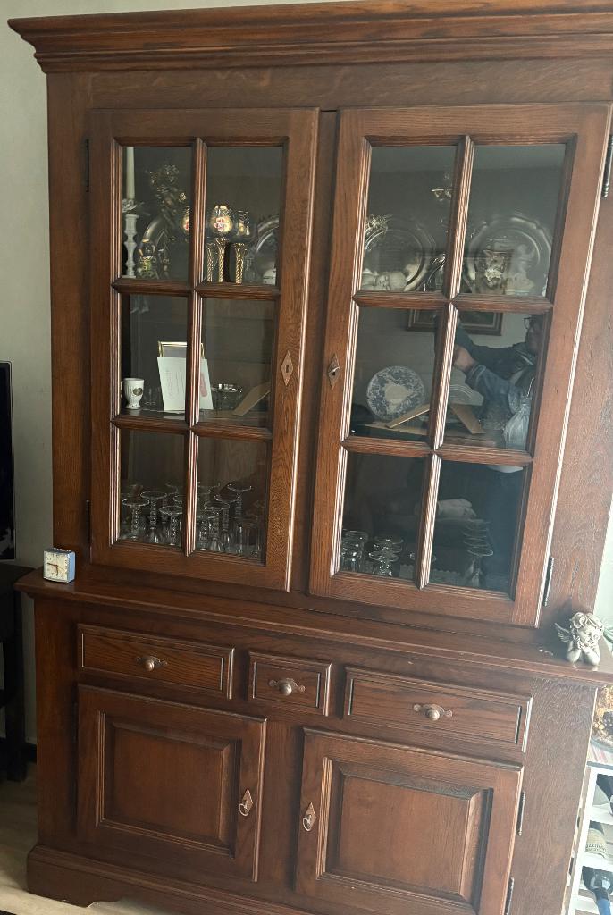 Vitrinekast, Huis en Inrichting, Kasten | Vitrinekasten, Ophalen, Zo goed als nieuw, Glas, Met deur(en)
