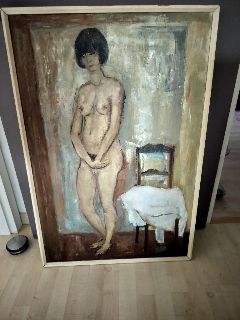 Schilderij, Antiek en Kunst, Kunst | Schilderijen | Modern, Ophalen, Textiel, Olieverf, Portret