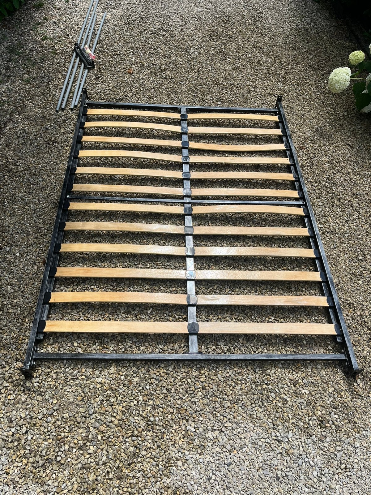 2 persoons metalen hemelbed, 140 cm, Enlèvement, Utilisé, Sommier
