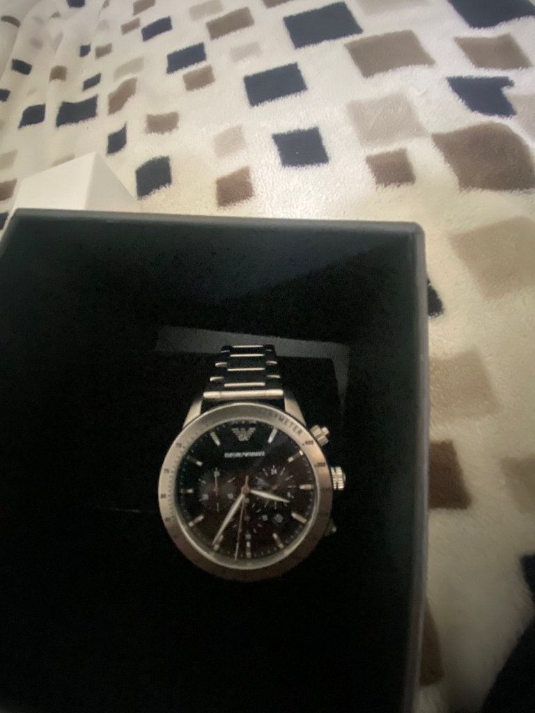 Emporio Armani Horloge, Polshorloge, Overige materialen, Zo goed als nieuw, Zilver