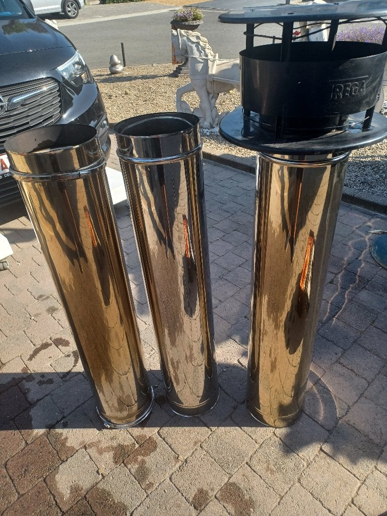 Schoorsteenbuis, Ophalen, Inox, Gebruikt, 2 tot 4 meter