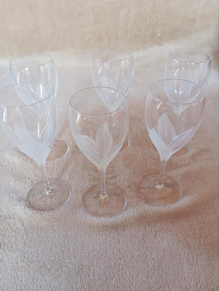 6 verres tulipes signé JG Durand, Enlèvement ou Envoi