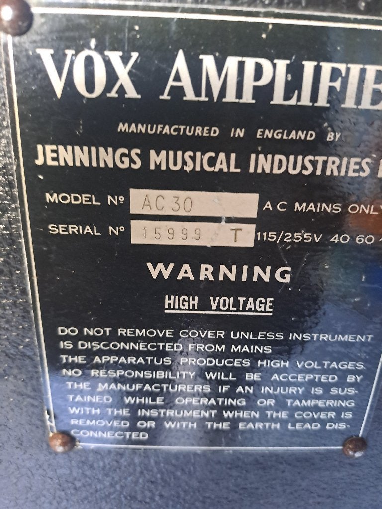 Vintage gitaarversterker  - Vox AC30 1964, Muziek en Instrumenten, Versterkers | Bas en Gitaar, Ophalen, Gebruikt, Gitaar, Minder dan 50 watt