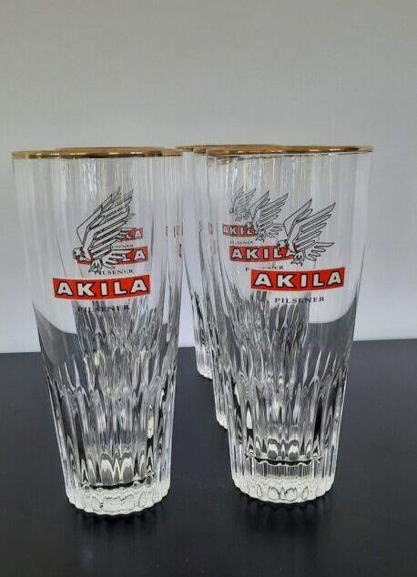 6 Akila bierglazen ongebruikt, Ophalen of Verzenden, Nieuw, Bierglas