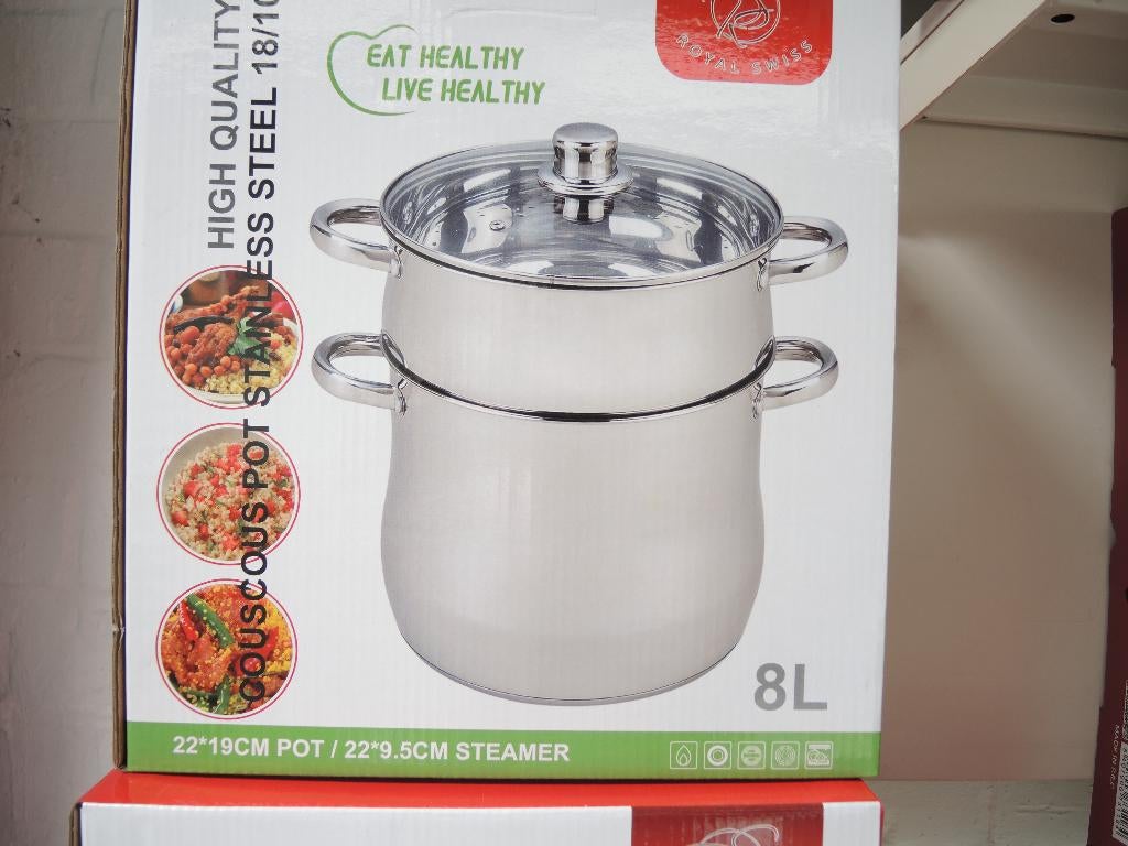 Couscous/stoompan 22 cm nieuw!, Huis en Inrichting, Keuken | Potten en Pannen, Nieuw, Koekenpan of Braadpan, Inox, Ophalen of Verzenden