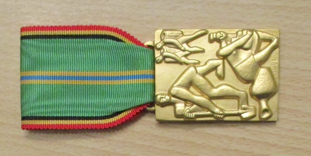Belgisch-Congo Landbouwkundige verdienste 1e klas, Ophalen of Verzenden, Landmacht, Lintje, Medaille of Wings