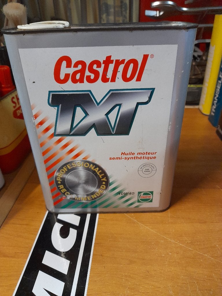 ancien bidon huile vide castrol txt semi synthetique, Enlèvement ou Envoi, Utilisé, Autres types