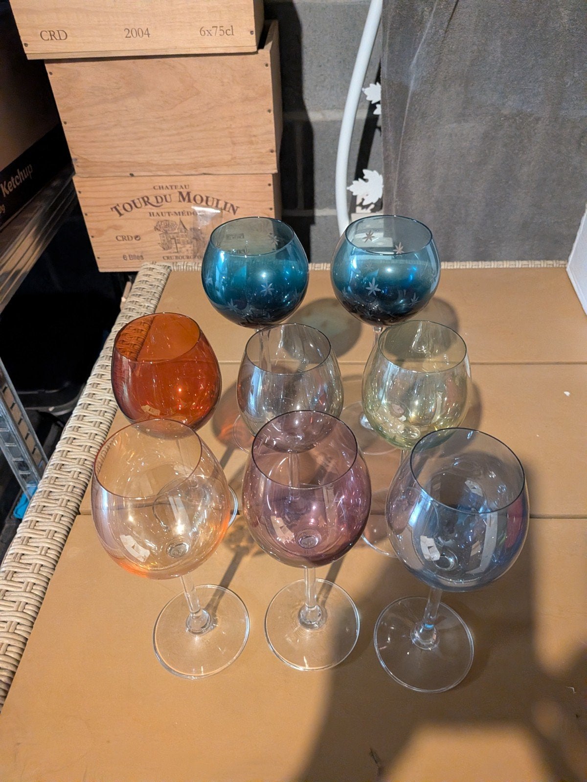 verres à vin colorés, Ophalen